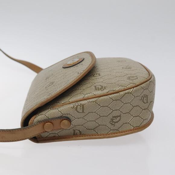 DIOR Honeycomb Canvas Shoulder Bag Pvc Beige Gold - Picture 5 of 12